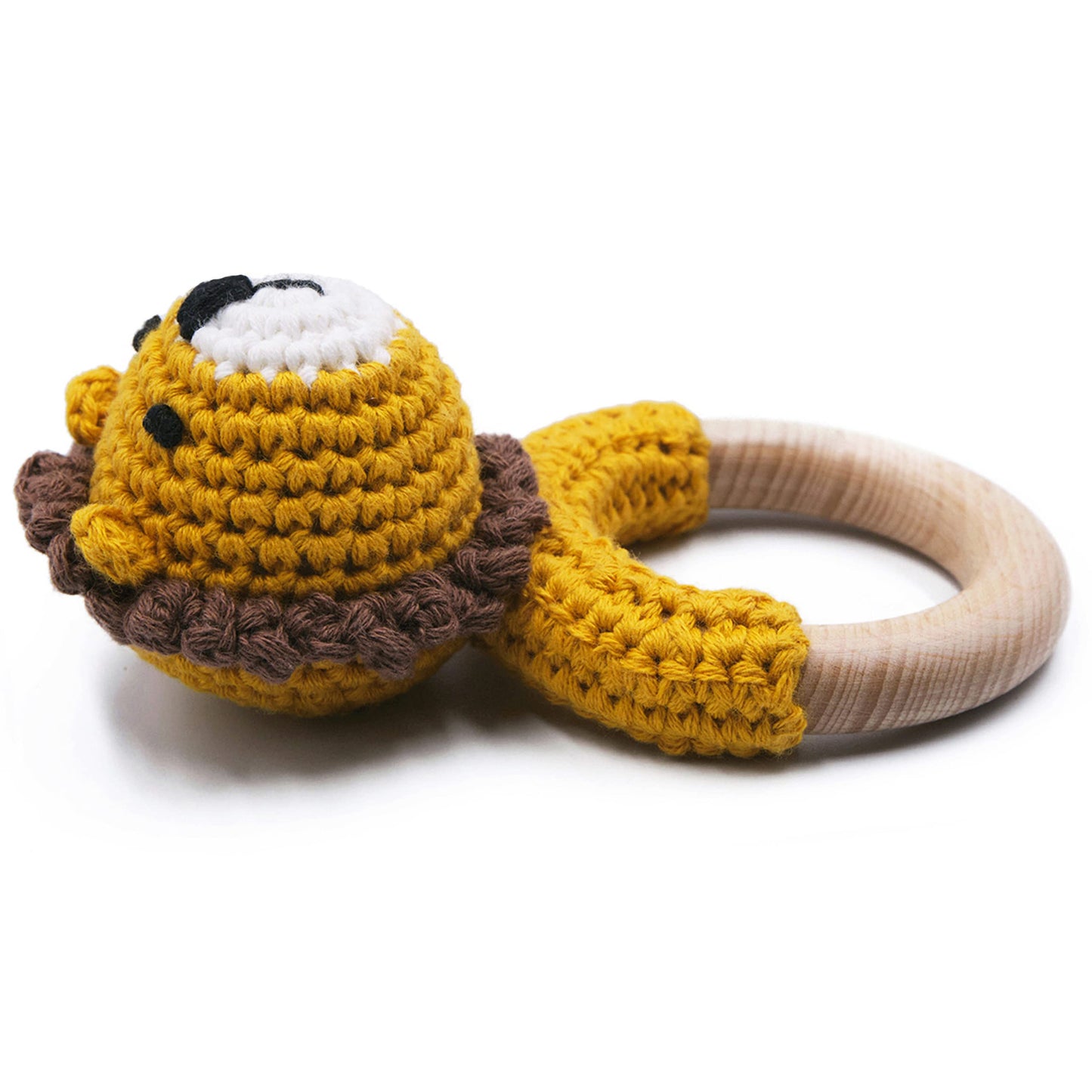 Joliecraft Woodland Friends Baby Rattle: Cotton & Beechwood Elephant