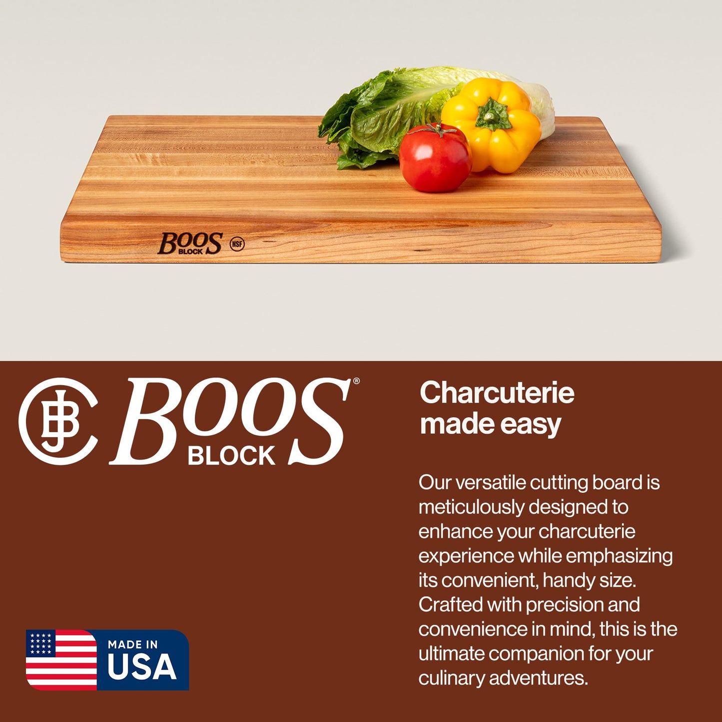 John Boos R-Board Series Maple Cutting Board (24”x18”x1.5”)