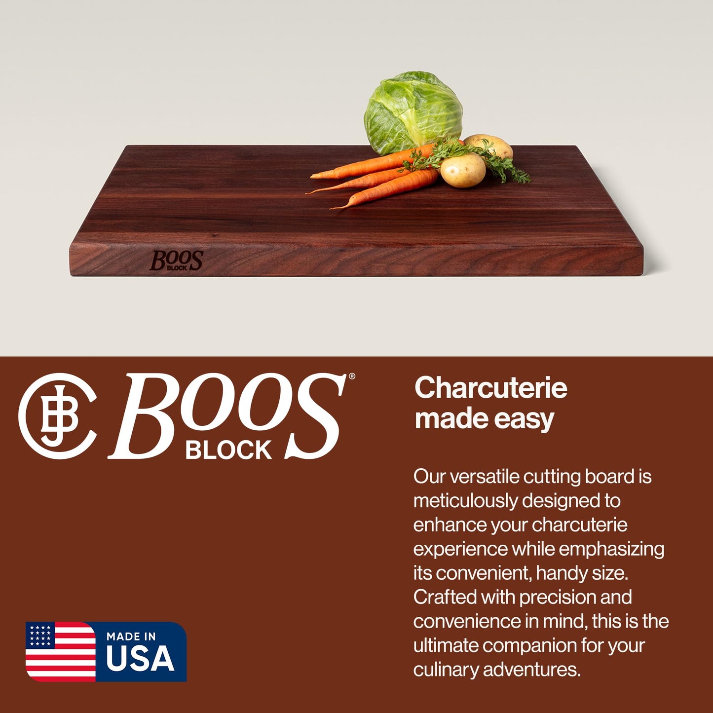 John Boos R-Board Series Maple Cutting Board (24”x18”x1.5”)