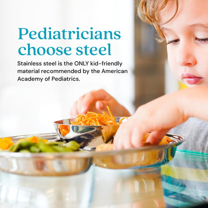 Ahimsa Balanced Bites Pediatrician-Designed Stainless Steel Divided Plate