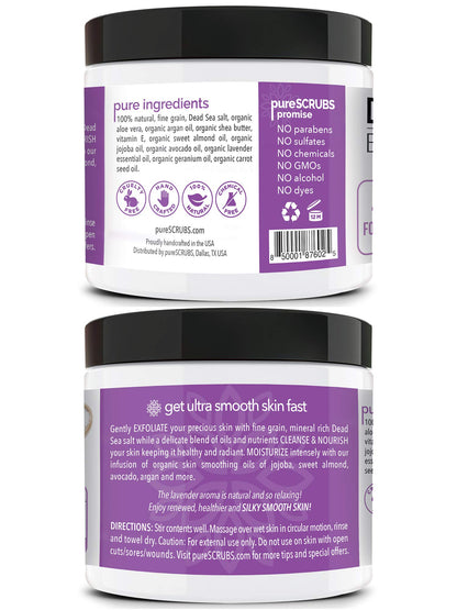 Fragrance-Free Dead Sea Salt Body Scrub, Organic Oils – pureSCRUBS Unscented