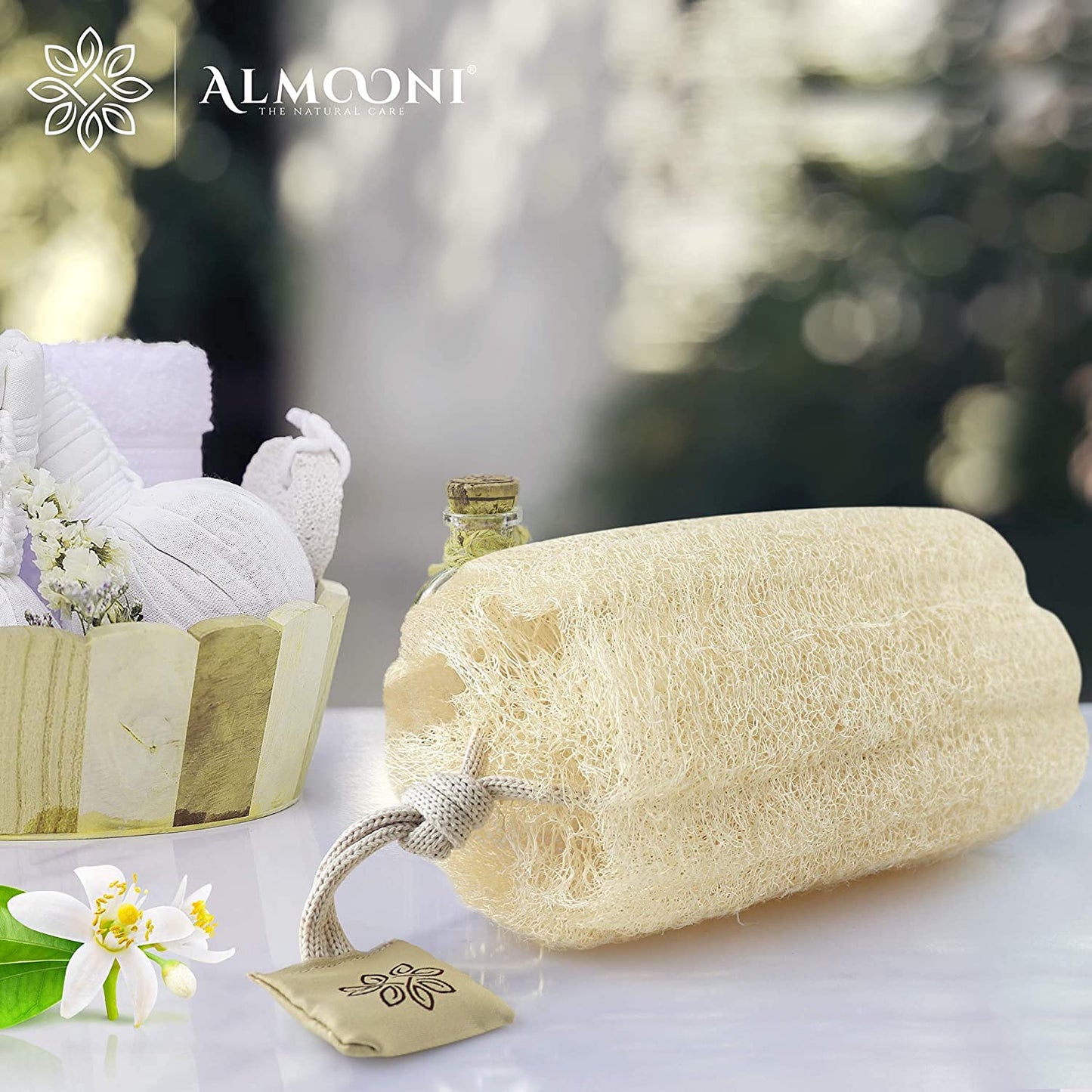 Almooni Natural Egyptian Loofah Exfoliating Body Scrubber (3-Pack)