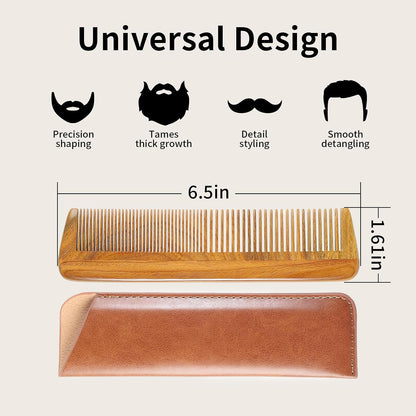 Handmade Green Sandalwood Wooden Comb, Anti-Static & Vegan – Onedor