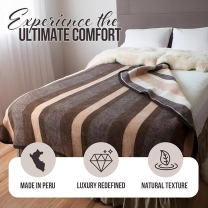 Natural Alpaca & Sheep Wool Blanket: Heavyweight 4.2 lb Twin Bedding