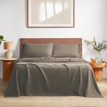 DAPU 100% Pure French Linen Sheets: Natural Normandy Flax Set