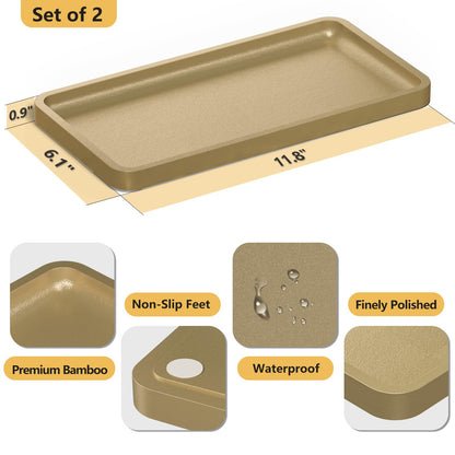 Sustainable Bamboo Bathroom Vanity Tray: Sleek Countertop Organizer