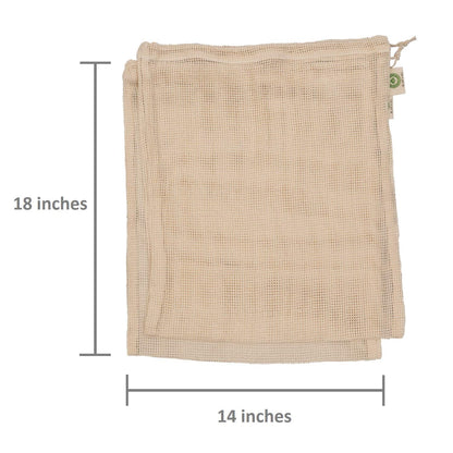 Reusable 100% Organic Cotton Mesh Produce Bags-Toxin-Free, Plastic-Free Double-Stitched