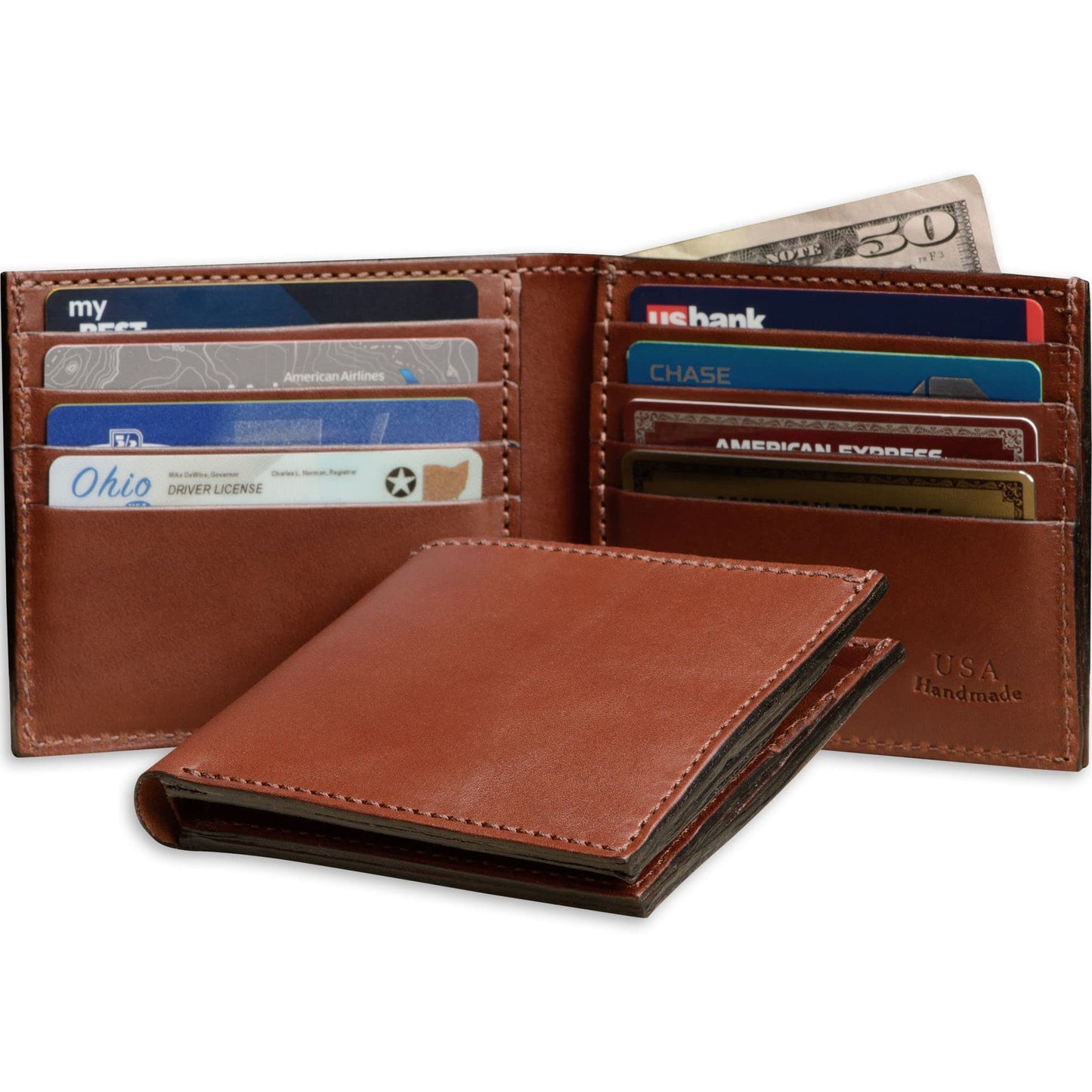 Premium Full-Grain Bridle Leather Bifold Wallet | TRUE Shift Crafted in USA
