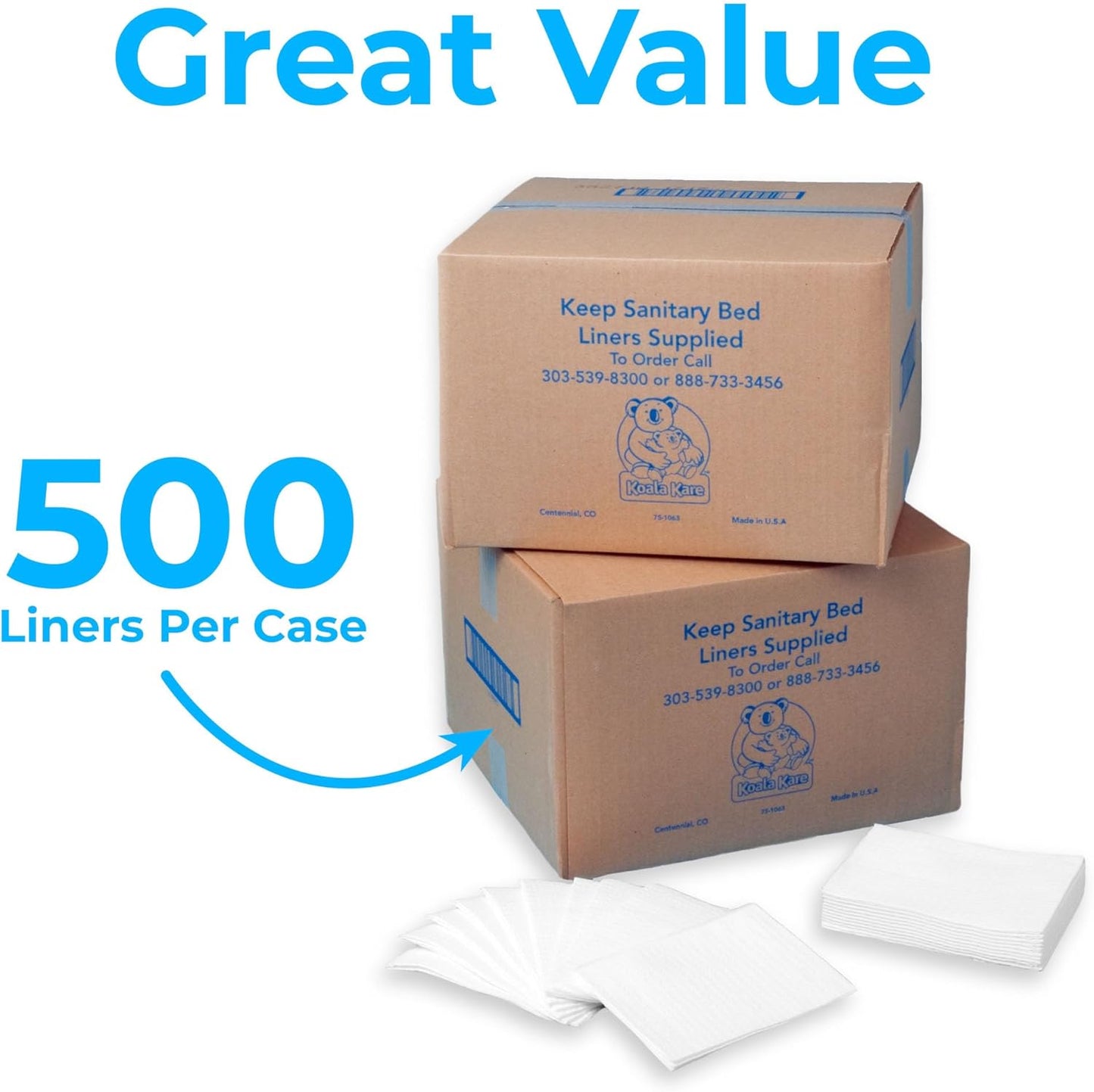 KoalaKare Sanitary Bed Liners: 3-Ply Biodegradable Protection