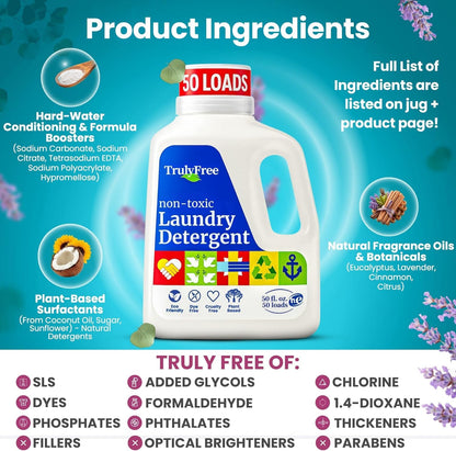 Truly Free Plant-Based Refillable Laundry Wash for Sensitive Skin