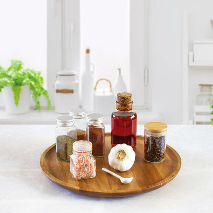 TB Home Acacia Wood Lazy Susan Kitchen Turntable Organizer
