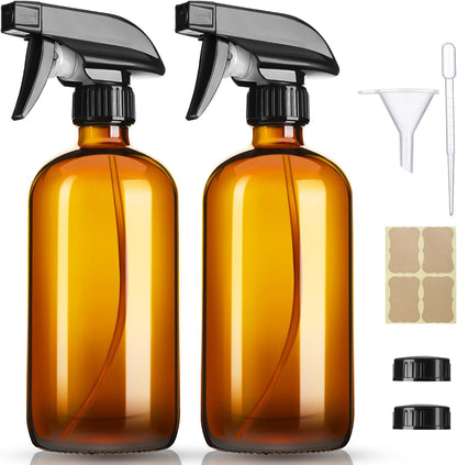 16oz Amber Glass Spray Bottles (2-Pack Set)