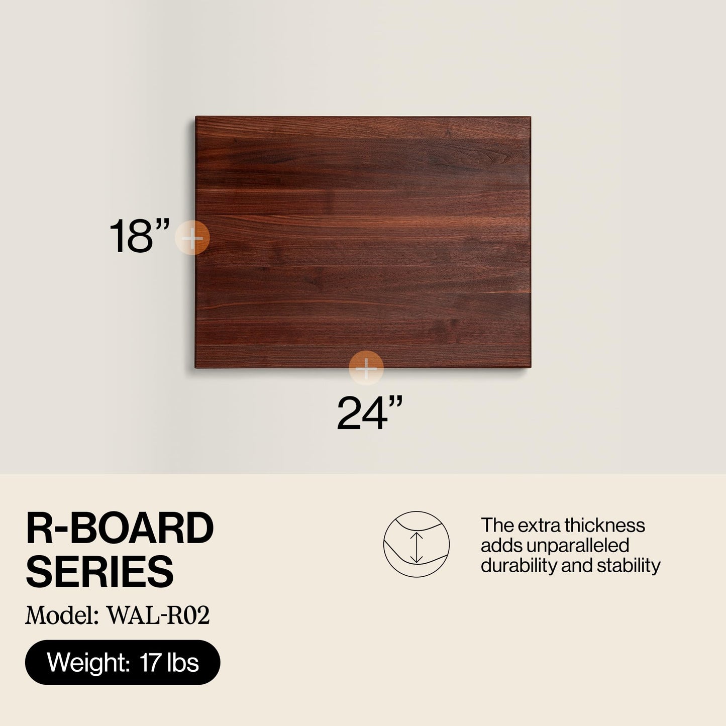John Boos R-Board Series Maple Cutting Board (24”x18”x1.5”)