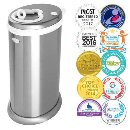 Ubbi Steel Diaper Pail: Powder-Coated Odor-Locking Bin