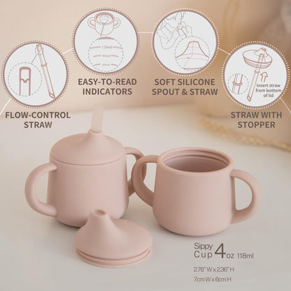 Moonkie 3-in-1 Food-Grade Silicone Training Cup (4 oz)