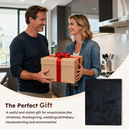 Diflart Natural Granite Cutting Board: Large 16" x 20" Polished Stone Slab.