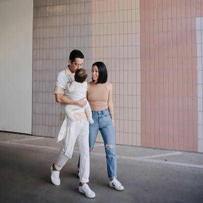 Mushie Organic Cotton Baby Wrap: Soft Roman Green Sling