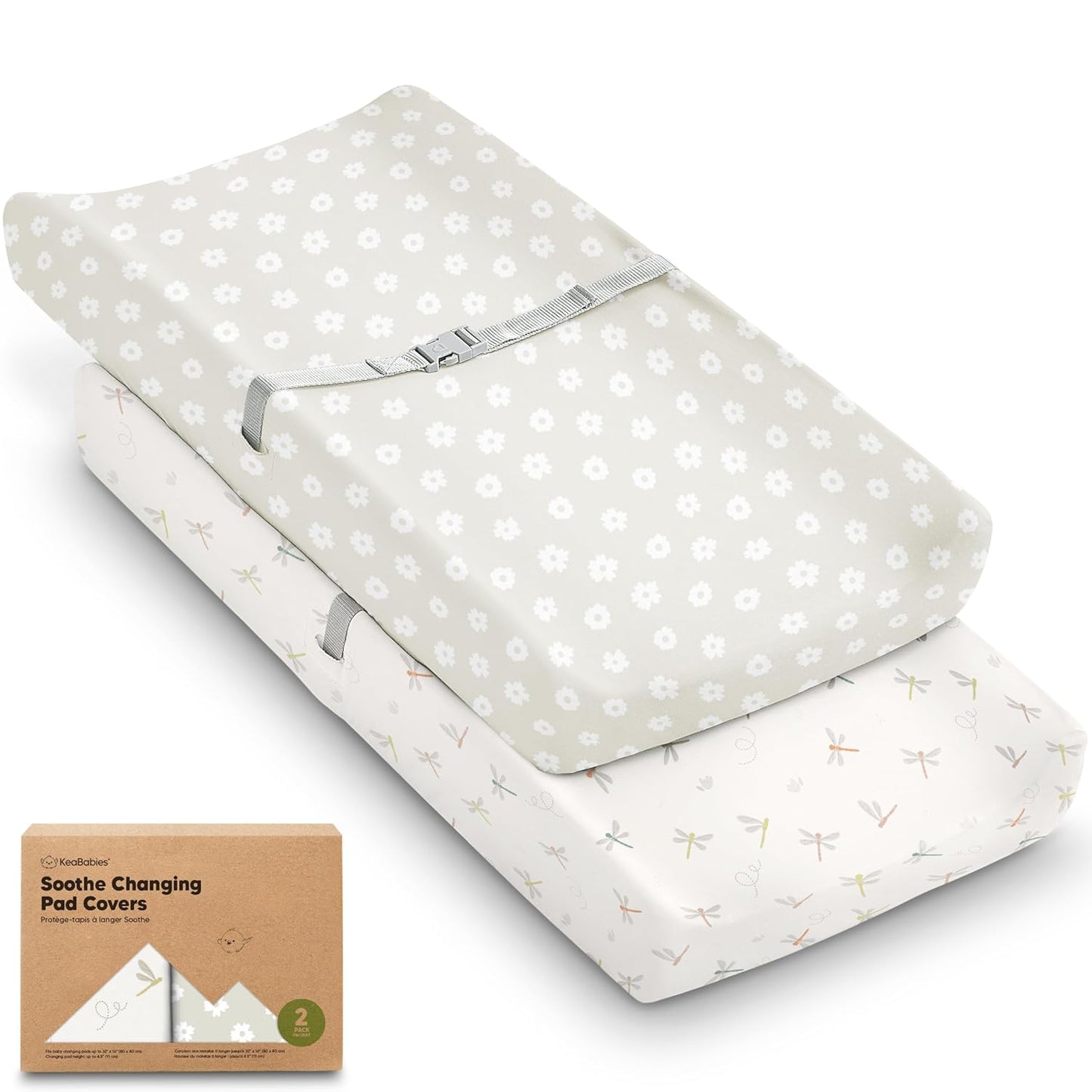 Soothe 100% GOTS-Certified Organic Cotton Changing Pad Covers (2-Pack)