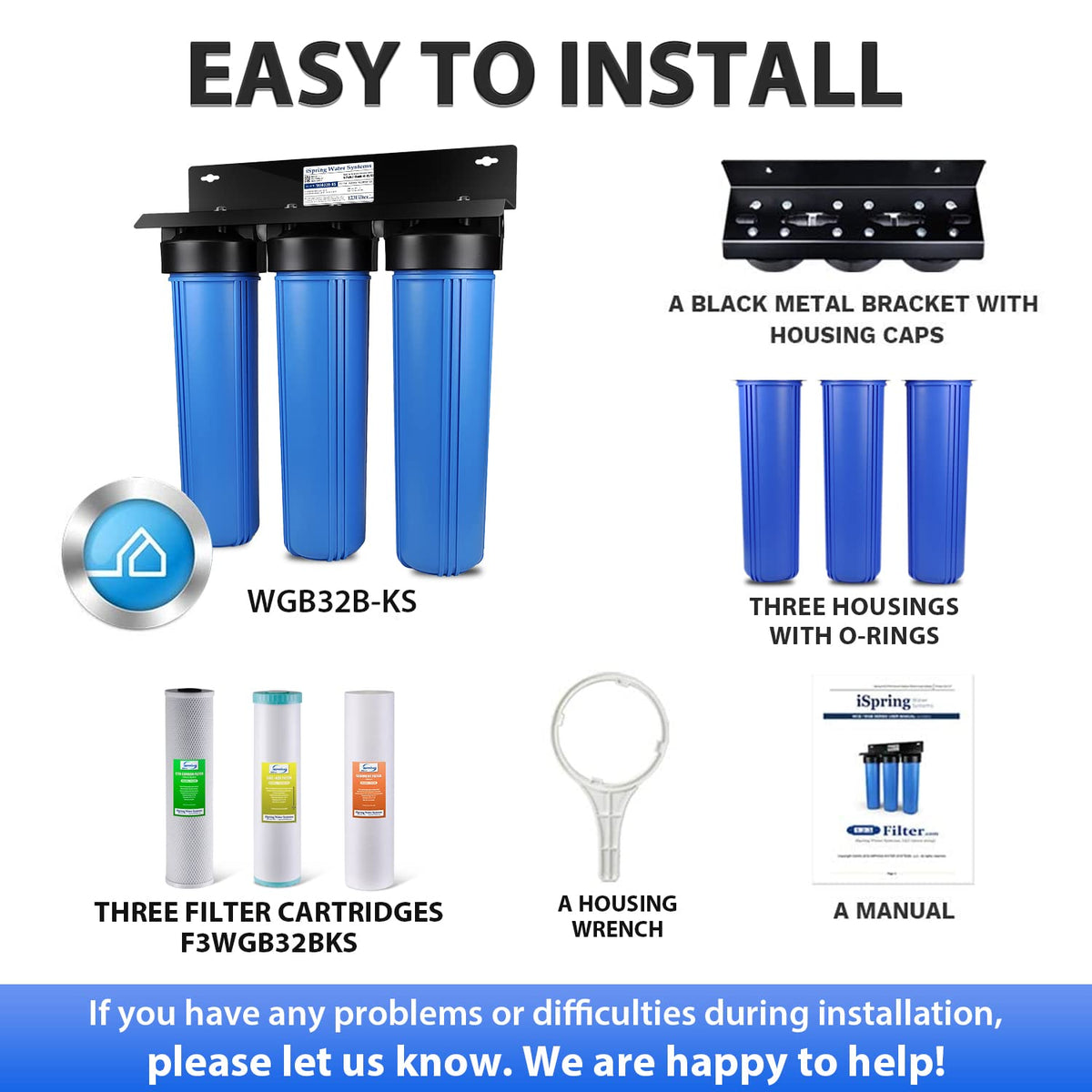 Whole-House PFAS & Scale Water Filter, 3-Stage – iSpring WGB32B-PFKDS