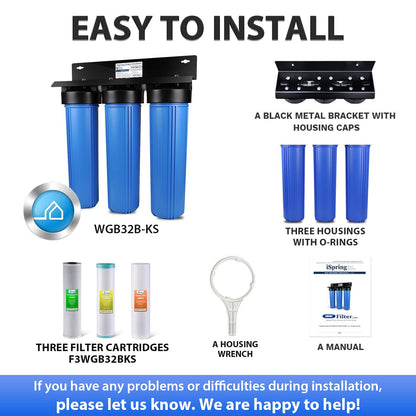 Whole-House PFAS & Scale Water Filter, 3-Stage – iSpring WGB32B-PFKDS