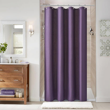 Naturoom Weighted Natural Flax Linen Shower Curtain Set