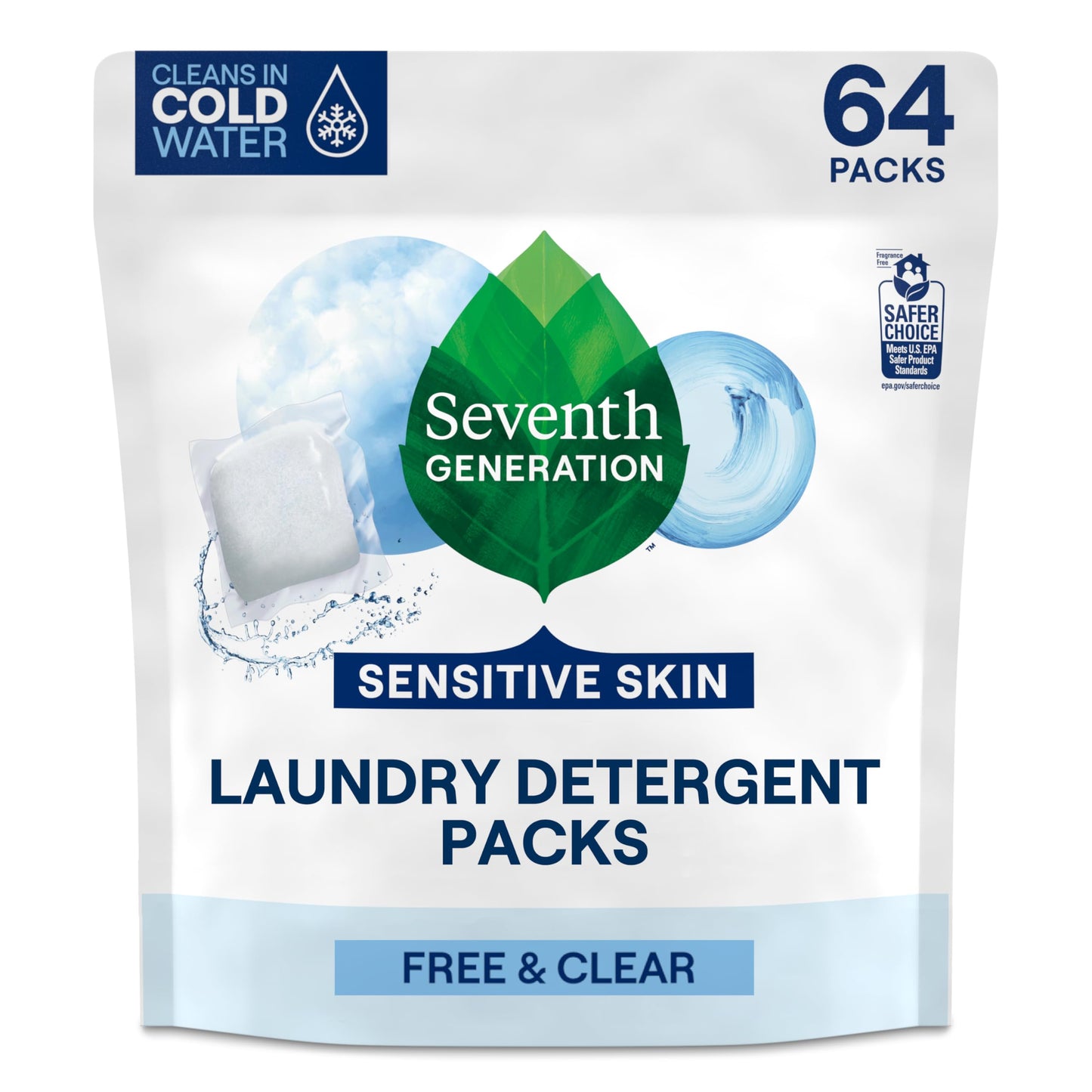 Seventh Generation Free & Clear Sensitive Skin Laundry Detergent Packs