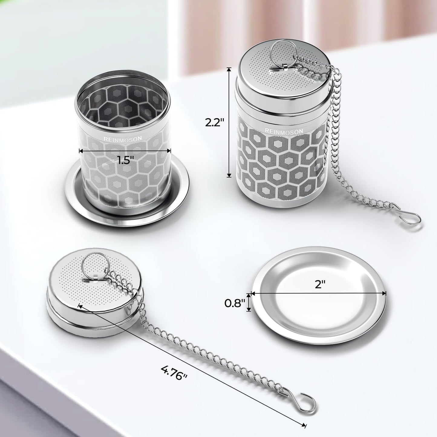 Reinmoson Extra Fine Mesh Stainless Steel Tea Strainer