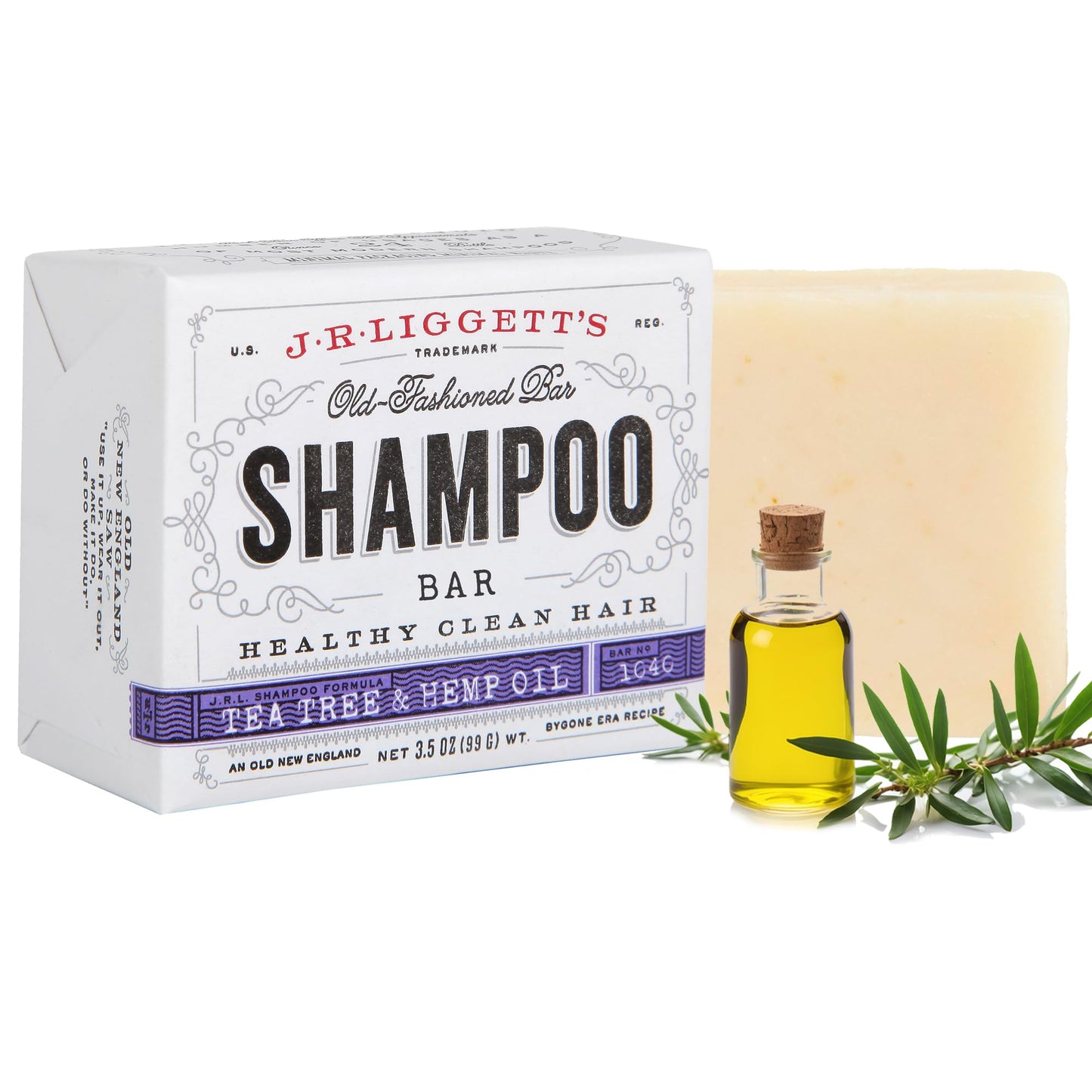 J·R·LIGGETT'S All-Natural Shampoo Bar: Tea Tree, Jojoba & Peppermint