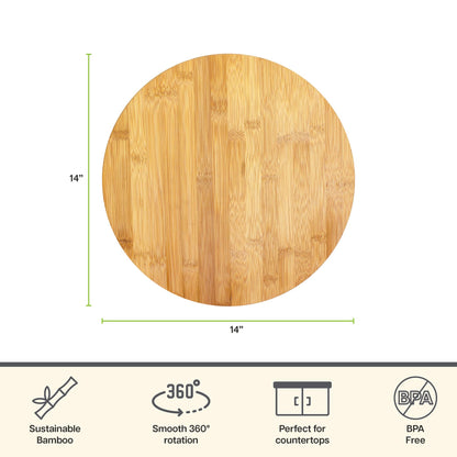 TB Home Acacia Wood Lazy Susan Kitchen Turntable Organizer