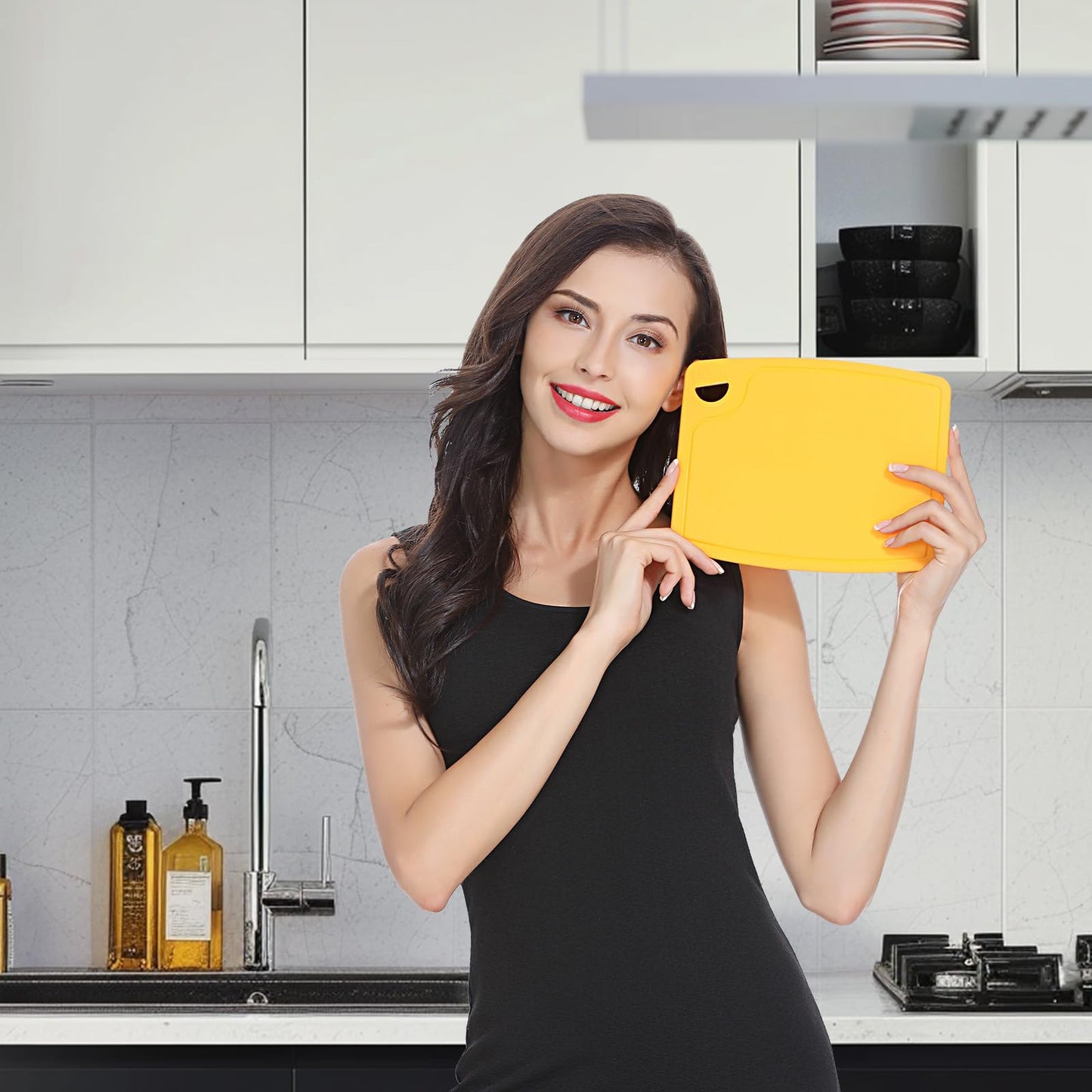 Liflicon 12.6'' x 9.1'' Thick Silicone Cutting Board: Non-Toxic & Flexible.