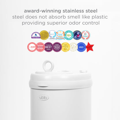 Ubbi Steel Diaper Pail: Powder-Coated Odor-Locking Bin