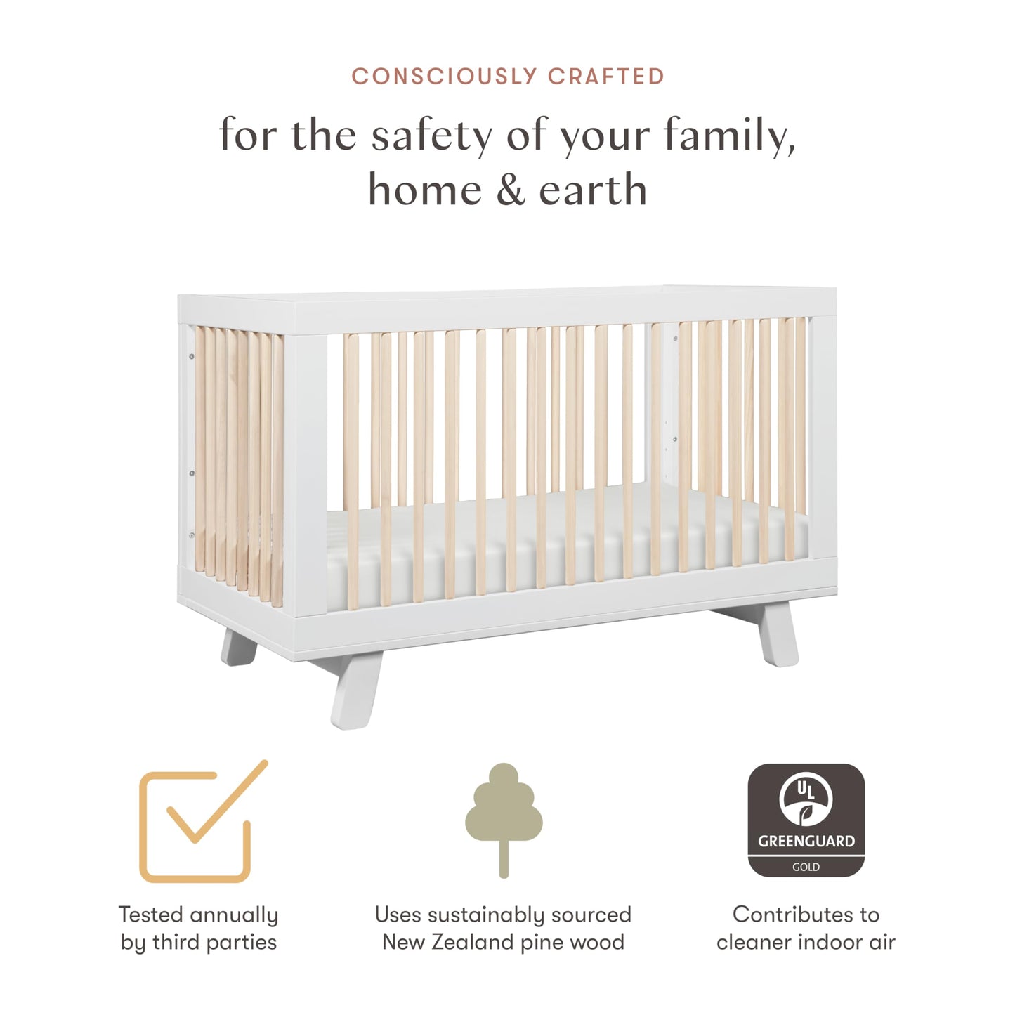 Babyletto Hudson 3-in-1 Crib: GREENGUARD Gold Purity
