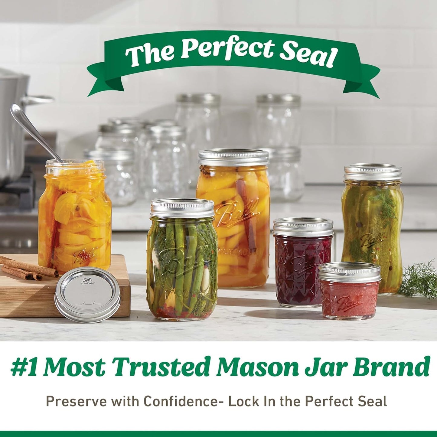 Quilted Glass Jelly Jars, 8 oz, BPA-Free, 12-Count - Ball