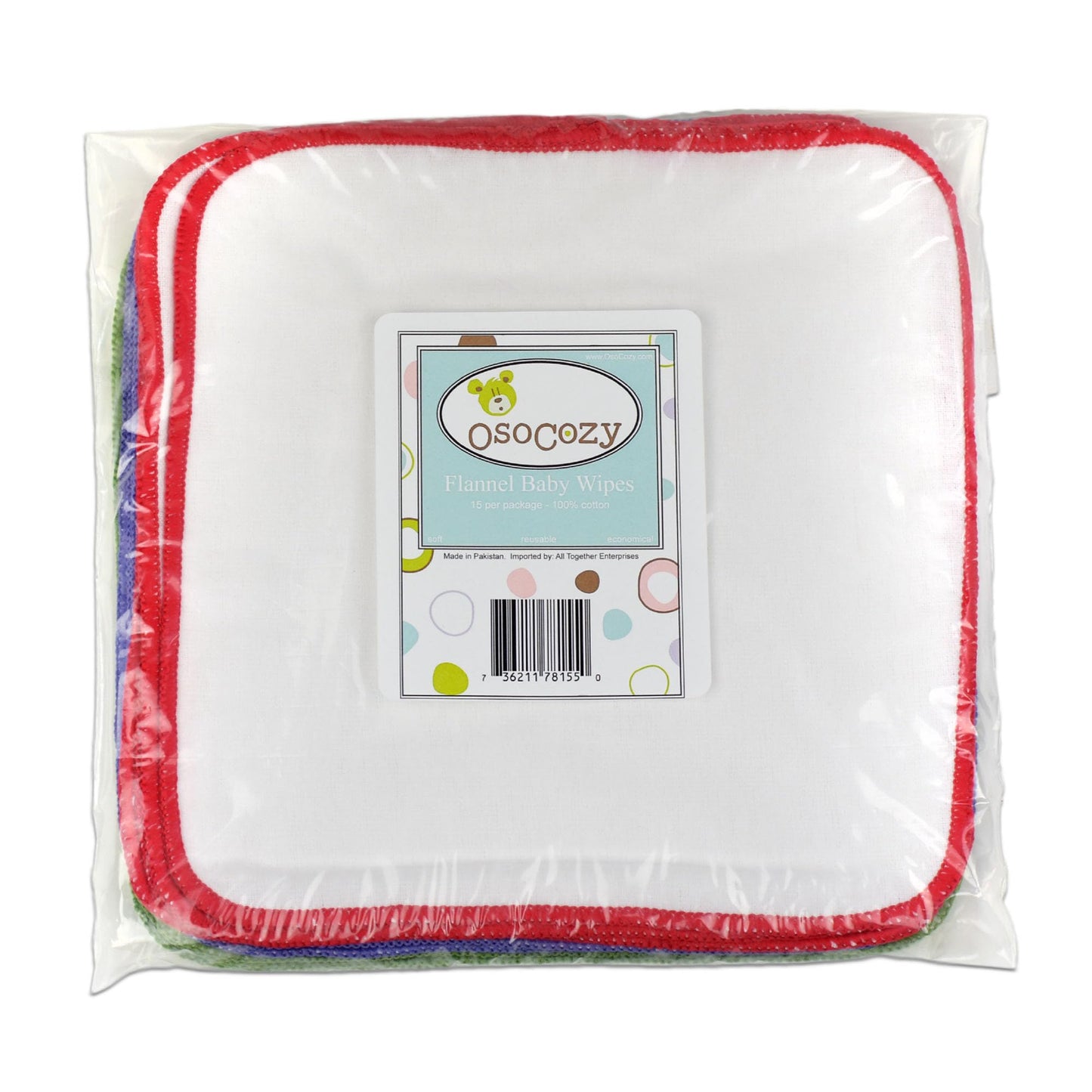 OsoCozy Flannel Baby Wipes: 100% Unbleached Cotton Purity