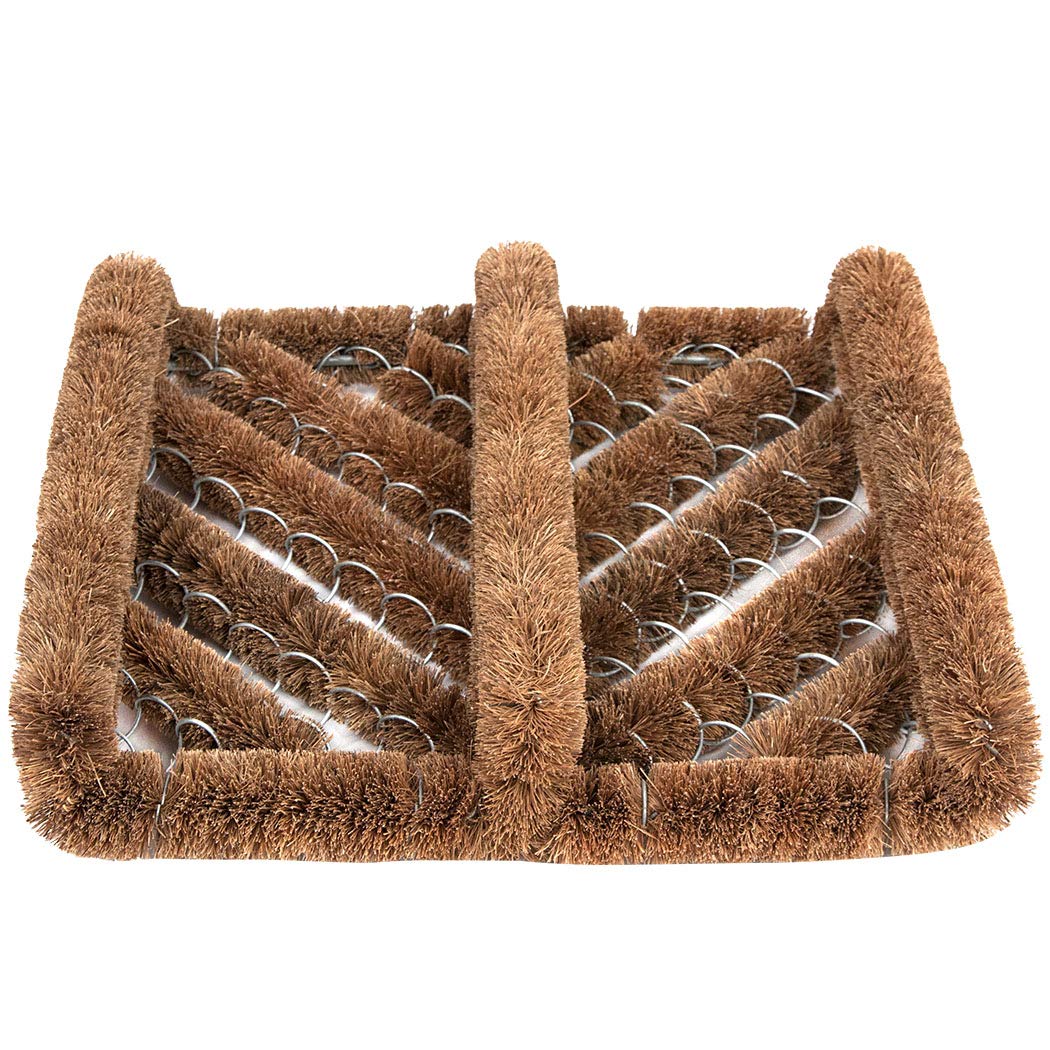 NINAMAR Natural Coir Boot Scraper Door Mat (13 × 12 in) | TRUE Shift Eco Boot Scrubber Mat