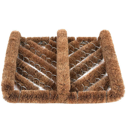 NINAMAR Natural Coir Boot Scraper Door Mat (13 × 12 in) | TRUE Shift Eco Boot Scrubber Mat