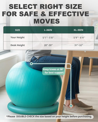 Trideer Yoga Ball Chair: Hypo-Allergenic Stability System