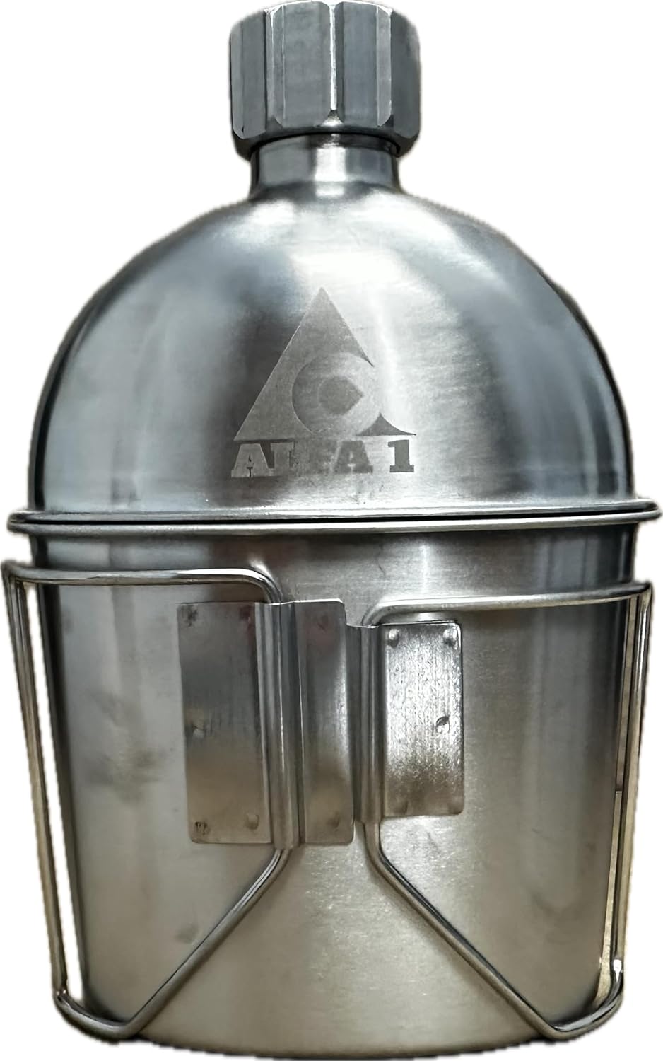 GI Military Grade Stainless Steel Canteen & Kidney Style Cup