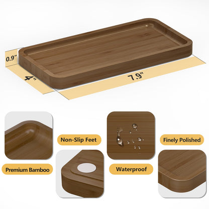 Sustainable Bamboo Bathroom Vanity Tray: Sleek Countertop Organizer