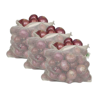 Reusable 100% Organic Cotton Mesh Produce Bags-Toxin-Free, Plastic-Free Double-Stitched