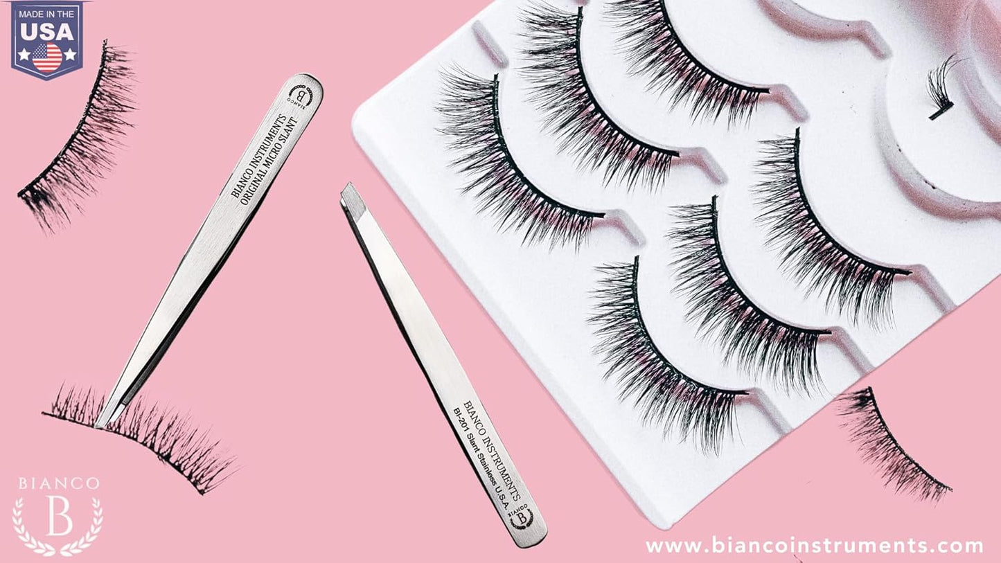 Bianco Instruments USA Stainless Tweezer Bundle: Slant & Micro Slant