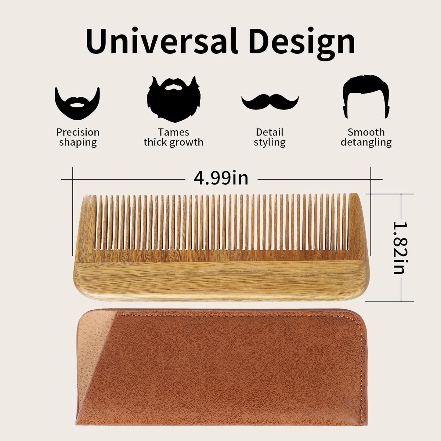 Handmade Green Sandalwood Wooden Comb, Anti-Static & Vegan – Onedor