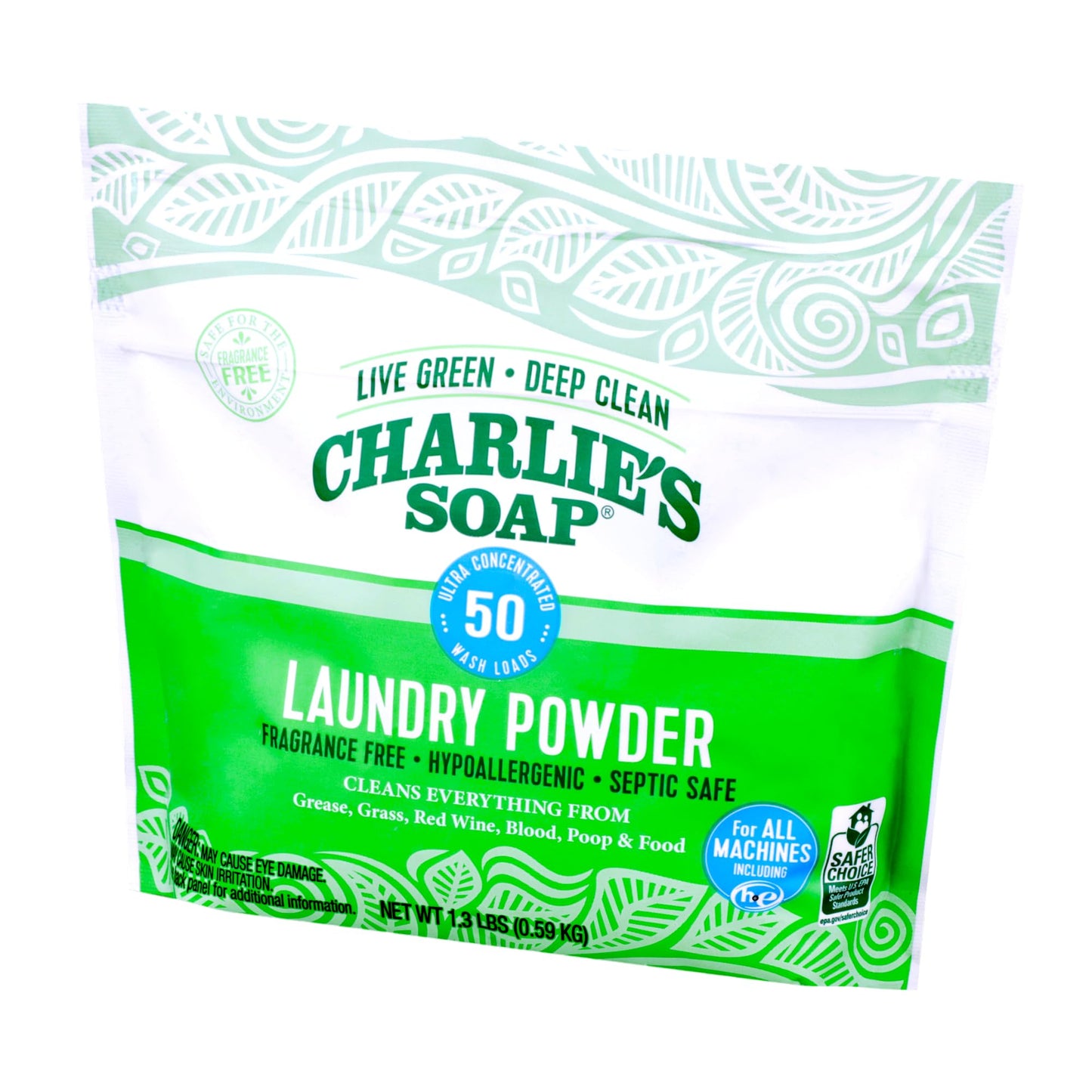 Charlie’s Soap Fragrance-Free Hypoallergenic Deep Cleaning Laundry Powder