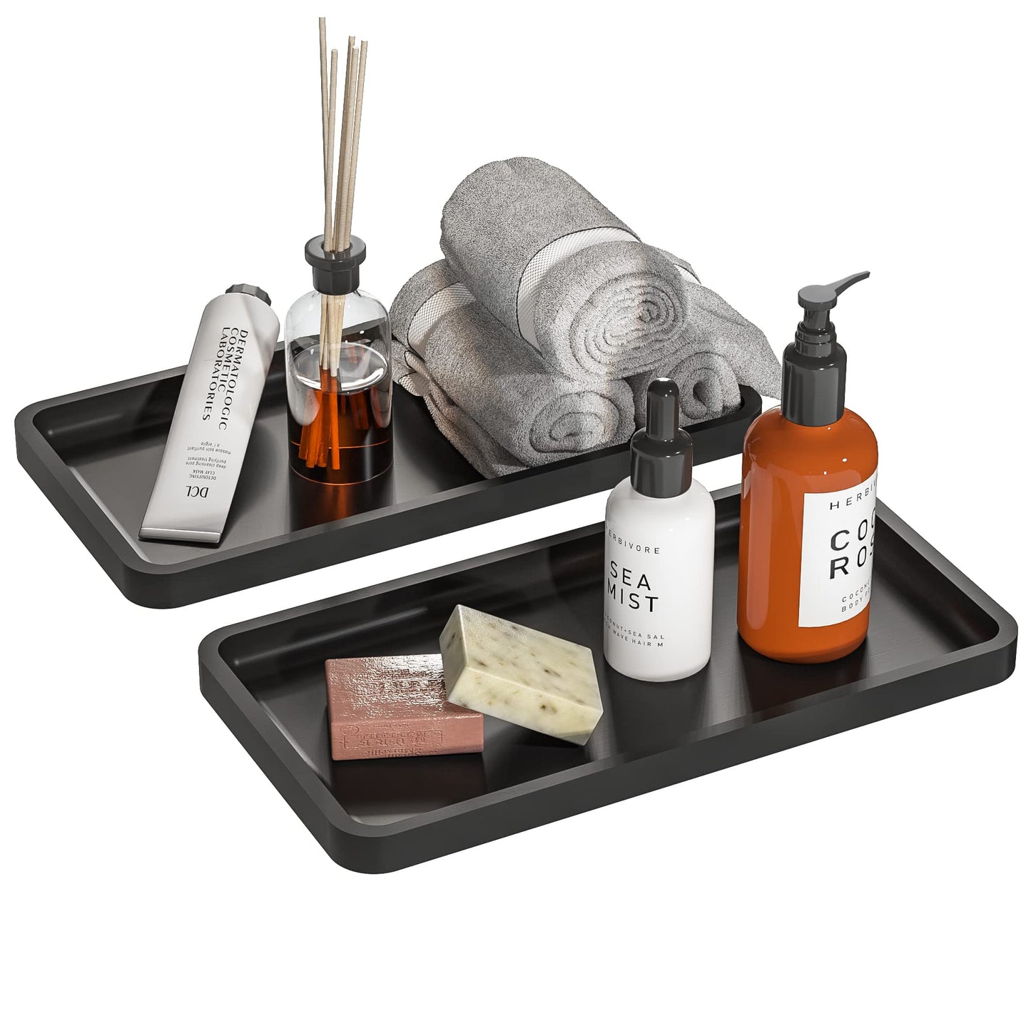 Sustainable Bamboo Bathroom Vanity Tray: Sleek Countertop Organizer