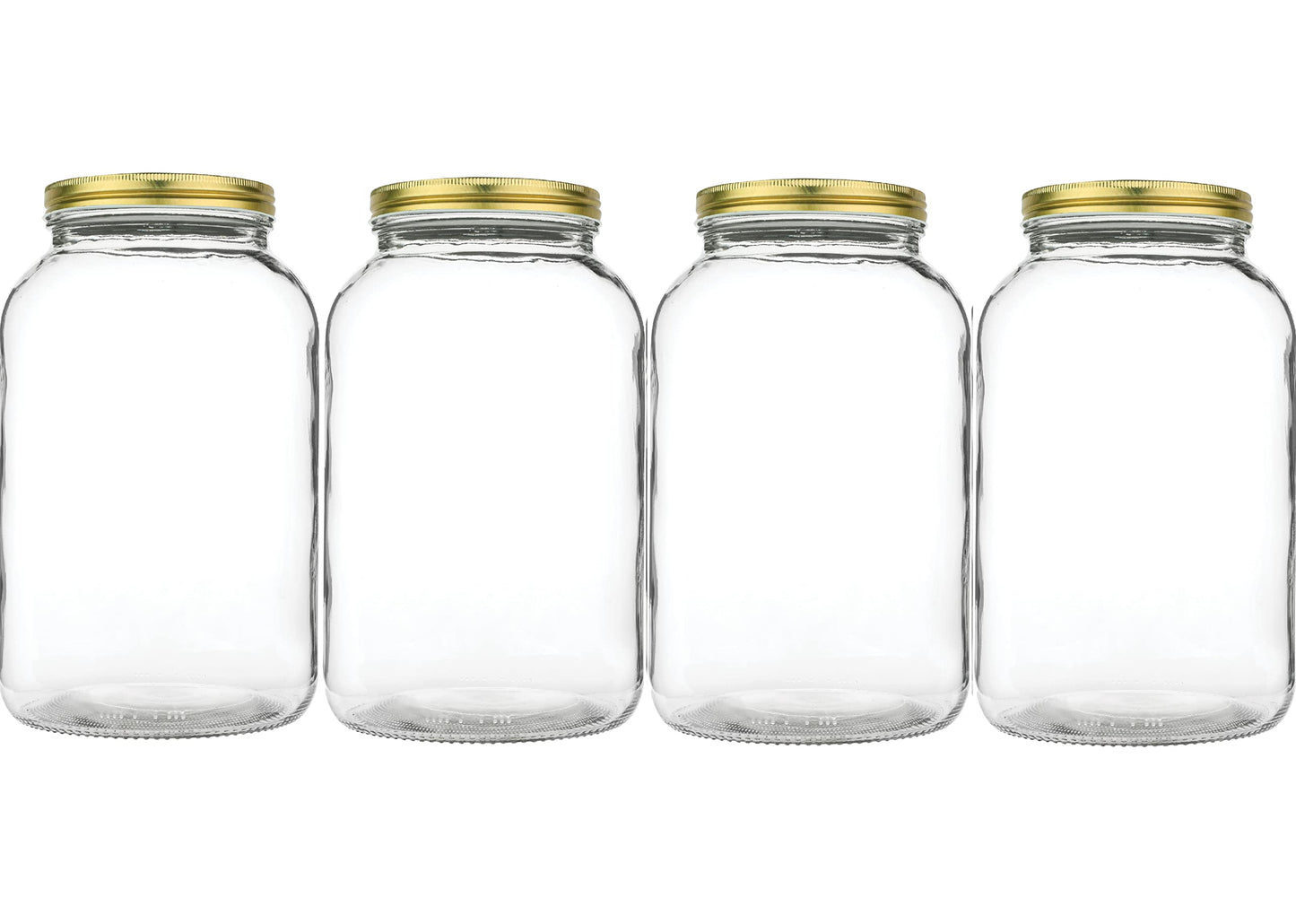Kitchentoolz 1-Gallon Glass Mason Jars with Airtight Metal Lids (2-Pack)