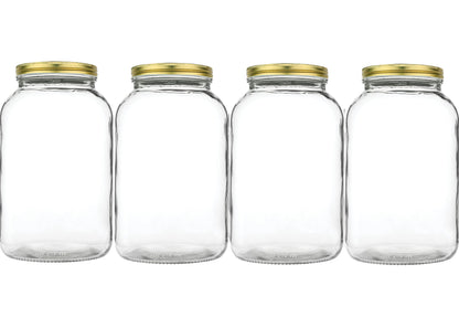 Kitchentoolz 1-Gallon Glass Mason Jars with Airtight Metal Lids (2-Pack)