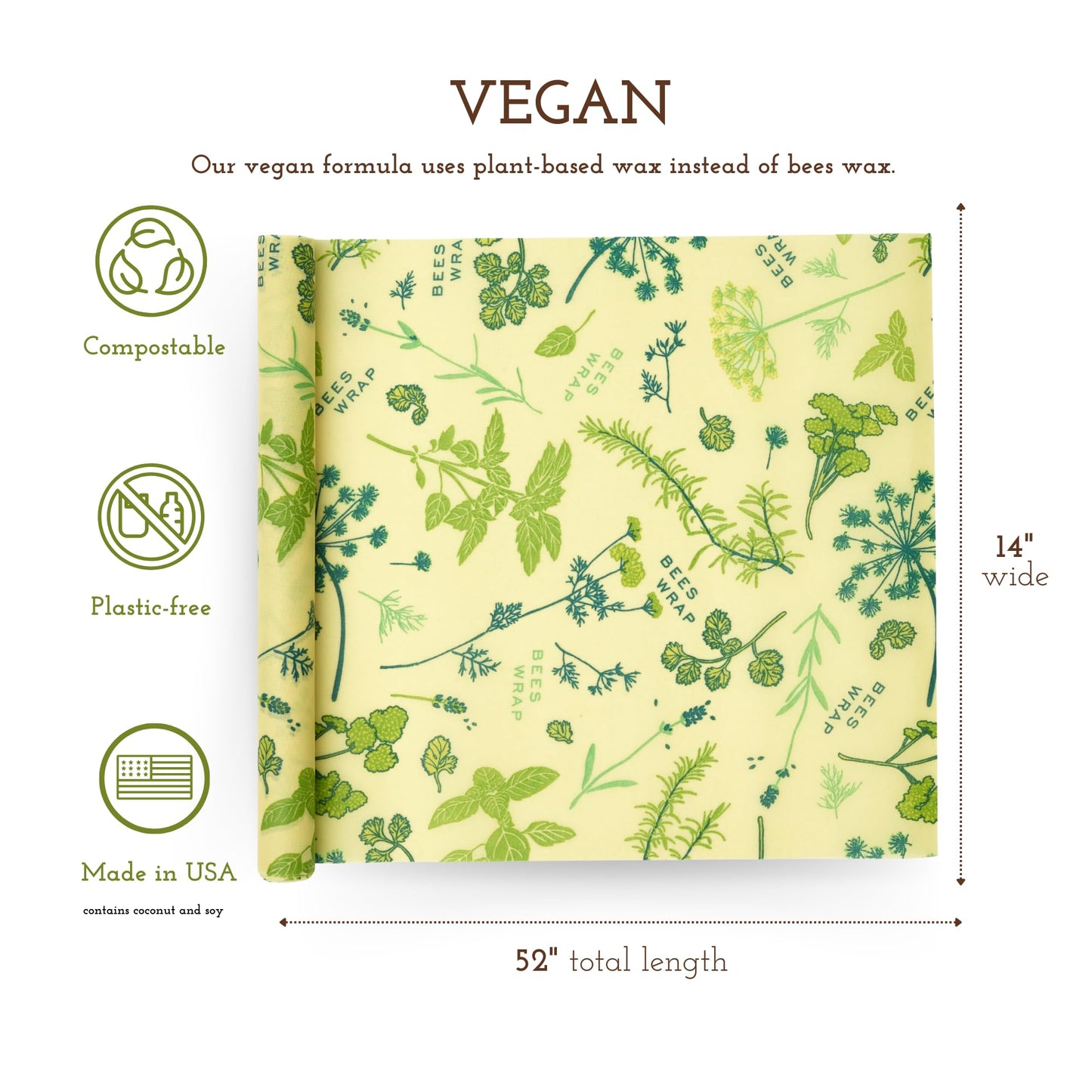 Bee’s Wrap Reusable Beeswax Food Wrap Roll (14" x 52")