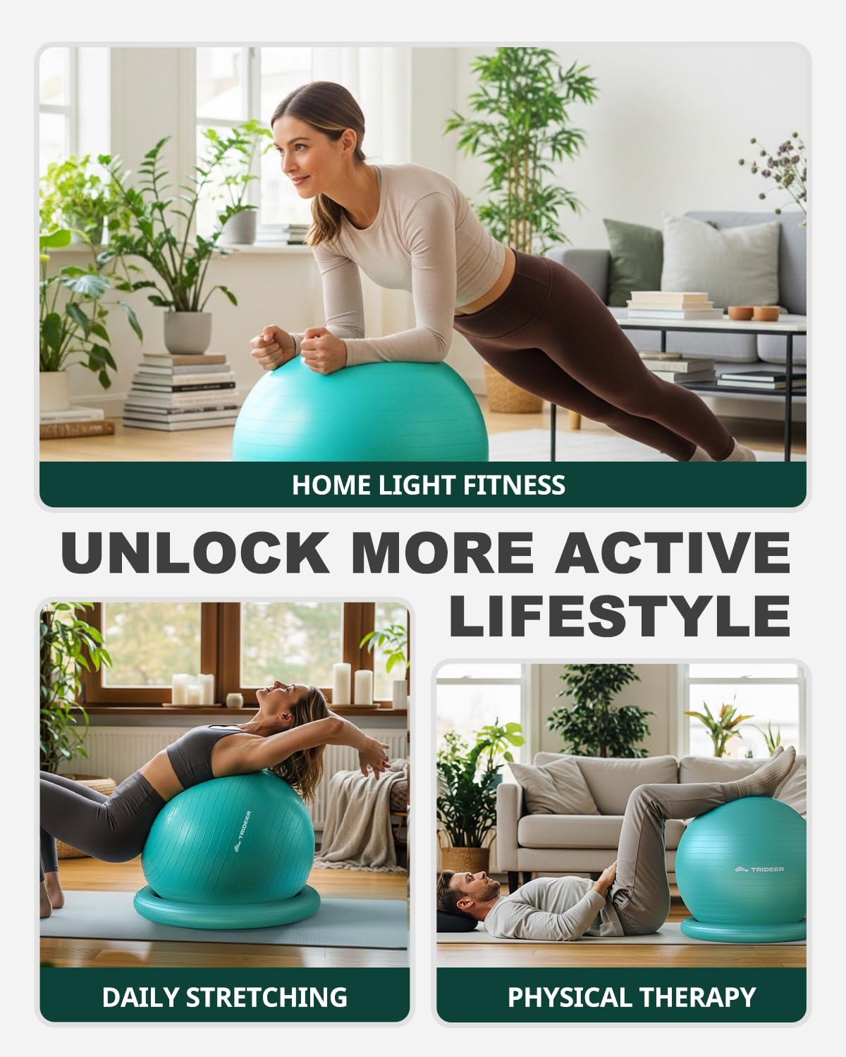 Trideer Yoga Ball Chair: Hypo-Allergenic Stability System