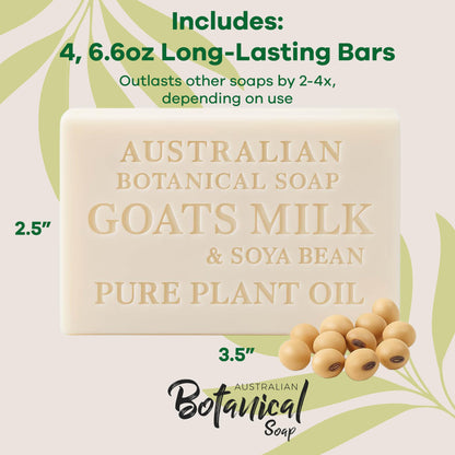 Australian Botanical Goat Milk Soap: Triple Milled with Organic Shea Butter