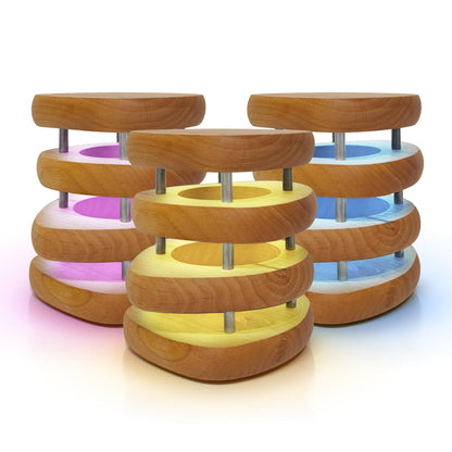 Filimin Friendship Lamp: Mid-Century Knotty Alder Wood